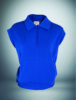 Women's Royal Blue Zip Collar Shirt