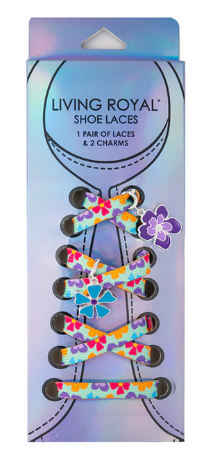 Flower Power Shoelaces + Charm Set