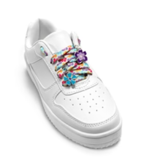 Flower Power Shoelaces + Charm Set