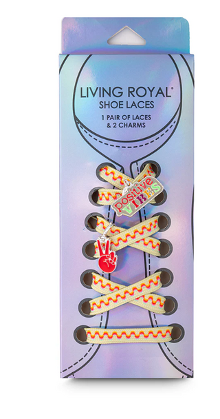 Positive Vibes Shoelaces + Charm Set