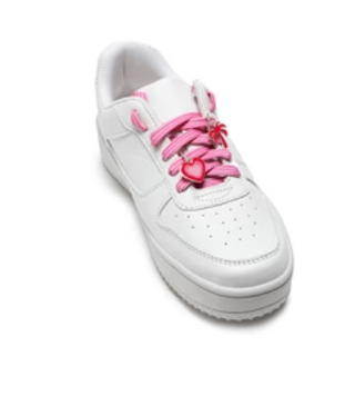 Pink Waves Shoe Laces and Charm Set