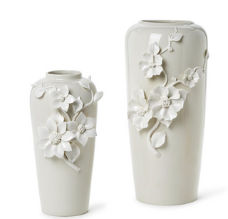 Vases with 3-D Sculpted Flowers