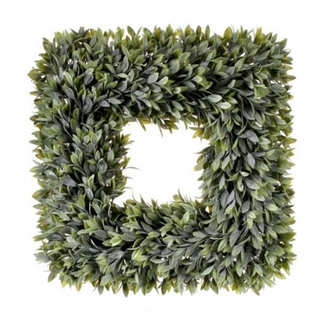 19" Flocked Sage Square Wreath