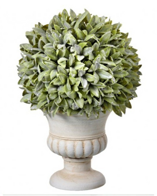 11" Flocked Topiary Urn