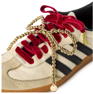 SneakHer Chic Set of Velvet Laces and Bow Charm