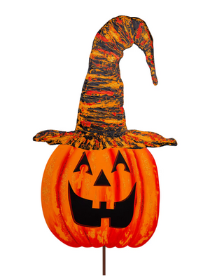 Jack O Lantern with Black Raggedy Hat