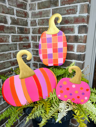 Bright Check & Dot Pumpkins