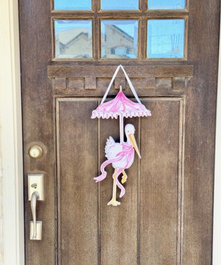 Girl Stork Door Hanger