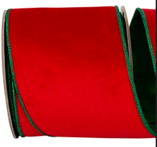 Velvet Touch Deluxe Metallic Green Dupioni Backed Wired Edge Ribbon
