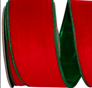 Velvet Touch Deluxe Metallic Green Dupioni Backed Wired Edge Ribbon