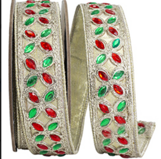 Sumptuous Jewel Accent Deluxe Metallic Backed Wired Edge