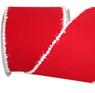 Velvet Snowy Edge Wired Edge Ribbon