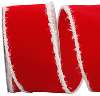 Velvet Snowy Edge Wired Edge Ribbon