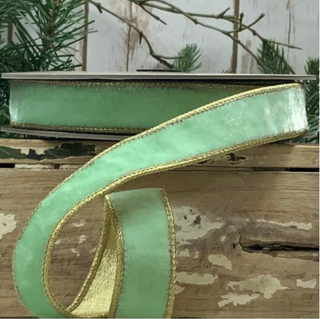 Mint Lush Velvet with Gold Back