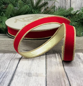 Red Velvet Glitter Gold Trim