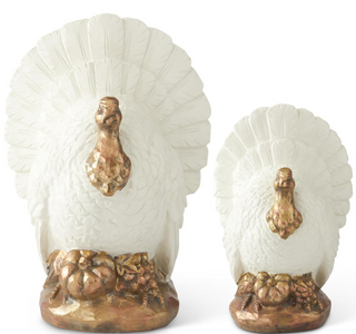 Cream and Copper Resin Turkeys