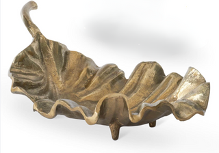 Textured Brass Metal Leaf Trays