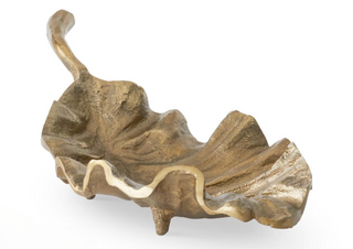 Textured Brass Metal Leaf Trays