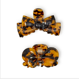 Tortoise Twist Set of Two Claw Clips in a Bow Shape
