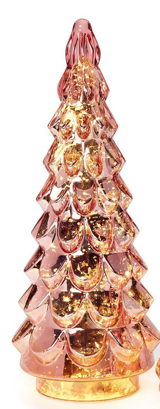 Pink Mercury Glass LED Christmas Tree