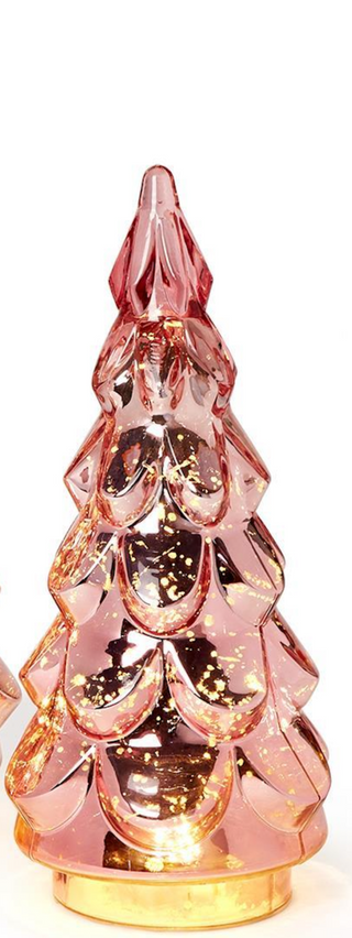 Pink Mercury Glass LED Christmas Tree