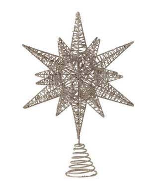 Metal Star Tree Topper with Glitter