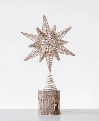 Metal Star Tree Topper with Glitter