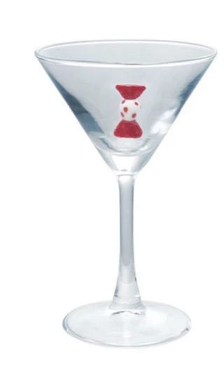 Martini Glass with Hand-Blown Christmas Figure