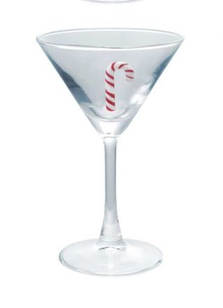 Martini Glass with Hand-Blown Christmas Figure