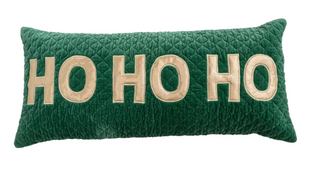 HO HO HO Green Lumbar Pillow