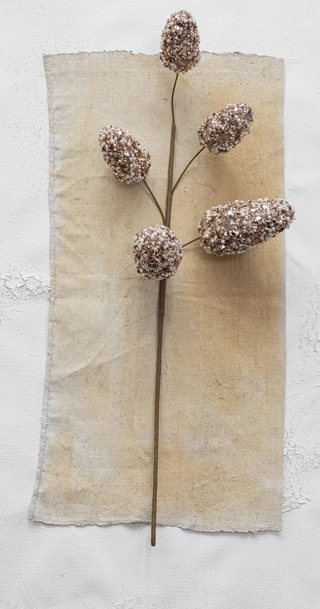 Pinecone Stem with Faux Pearls