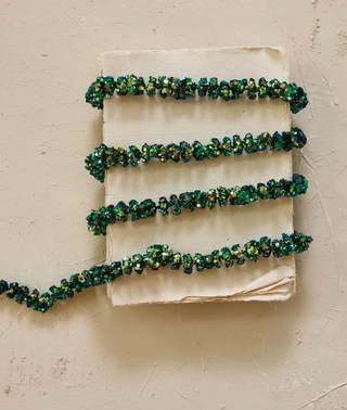 Foam & Glitter Ball Garland – Iridescent Green