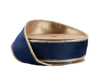 Classic Velvet Navy and Gold Ribbon