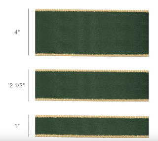 Classic Velvet Green and Gold Ribbon
