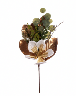29" White Artificial Magnolia Spray