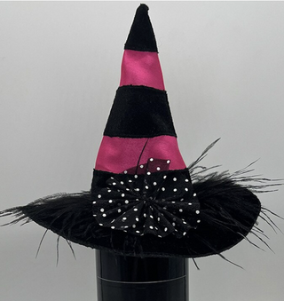 Witch Wine Bottle Hat in Pink