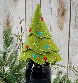 Christmas Tree Wine Bottle Hat