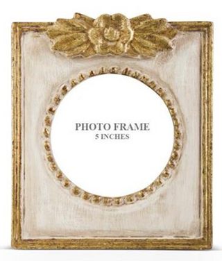 Antique Gold & Cream Frame round photo
