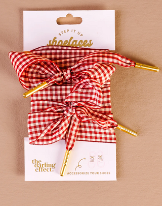 Red Gingham Shoe Laces