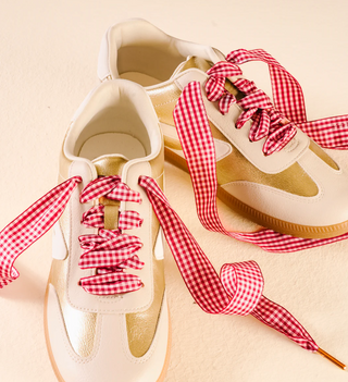 Red Gingham Shoe Laces