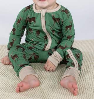 Long Sleeve Zip PJ - Deer