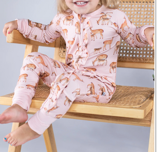 Long Sleeve Zip PJ - Does & Fawns