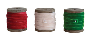 10 Yard Velvet Ribbon Wood Spool RGC