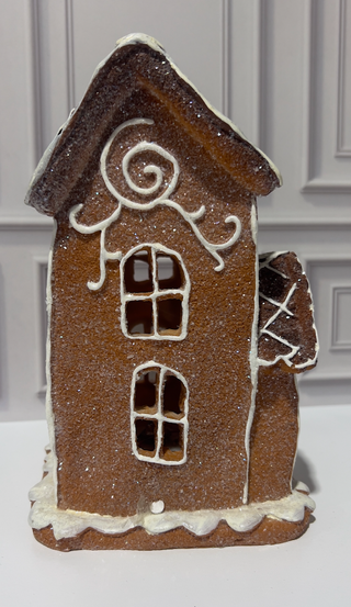 Resin Gingerbread House w LED Light