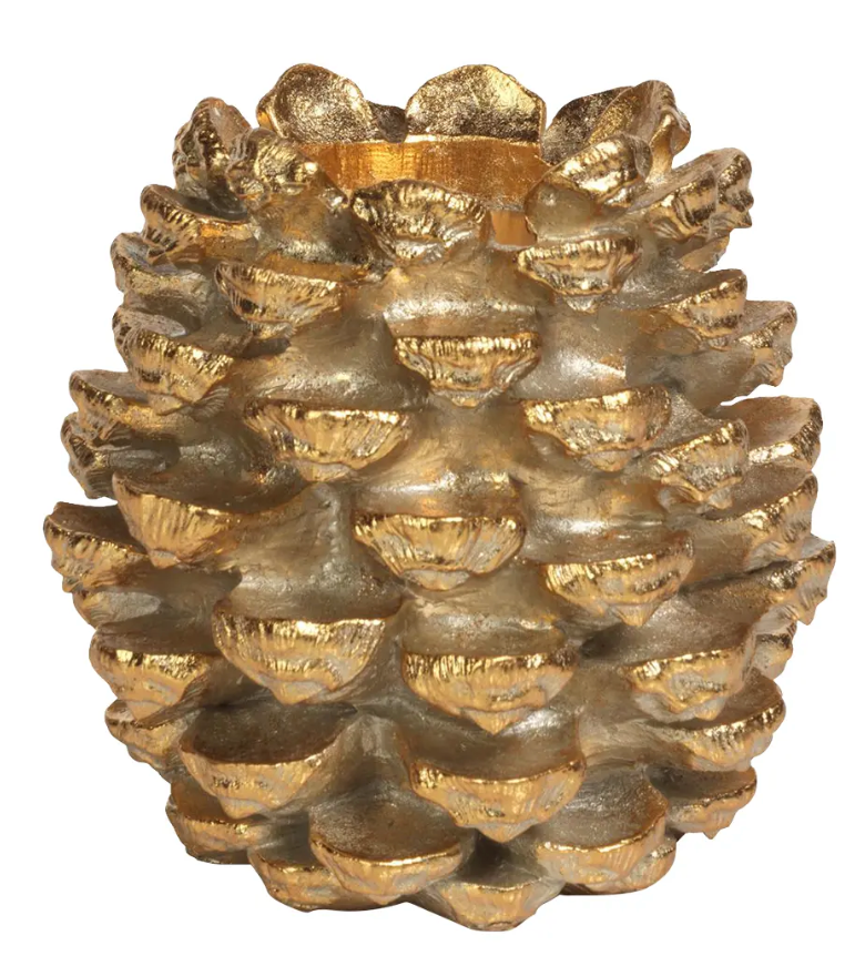 Golden Pinecone Pillar Holder - Thumbnail 2
