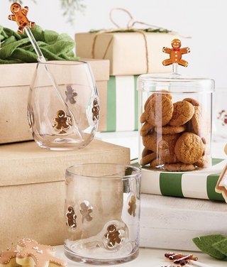 Slant-Seasonal Gingerbread Icon DOF Glass
