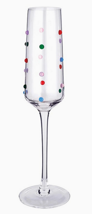 Slant-Birthday Beaded Champagne Flute