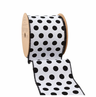 4" Wired Glittered Dots Ribbon with Black Backing