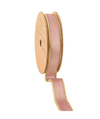 Classic Velvet Pink and Gold Ribbon