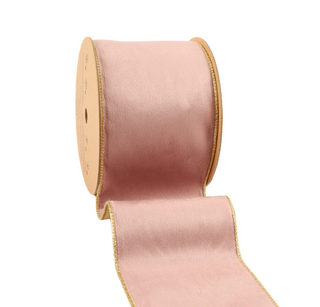 Classic Velvet Pink and Gold Ribbon